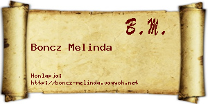Boncz Melinda névjegykártya